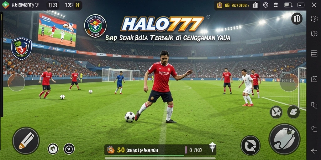 Tampilan gameplay menegangkan di HALO777 dengan aksi sepak bola yang seru.