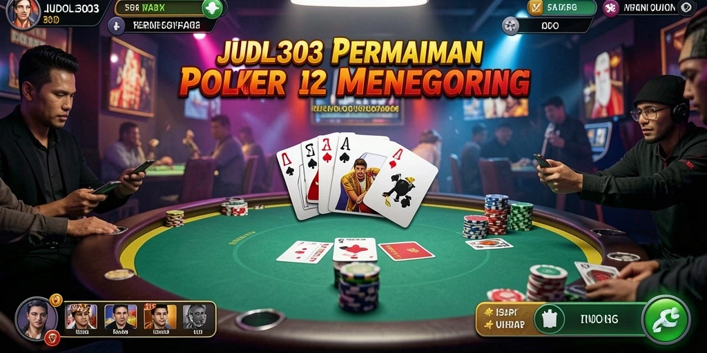 Tampilan gameplay menarik dari JUDOL303 dengan suasana poker yang menegangkan.