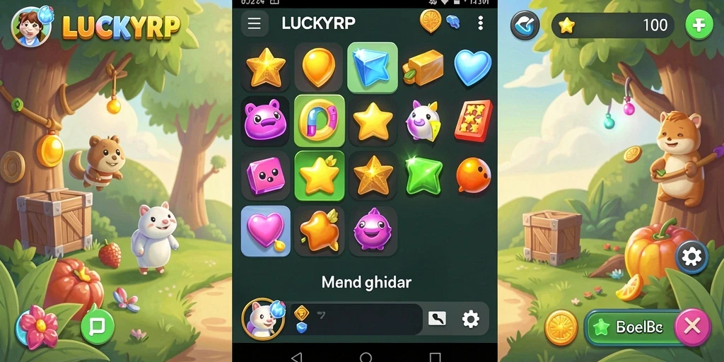 Tampilan gameplay LUCKYRP yang penuh warna dan menyenangkan.