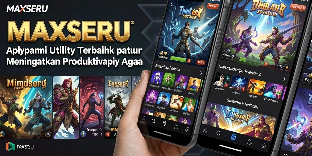 Tampilan utama MAXSERU dengan berbagai fitur utilitas yang bermanfaat.