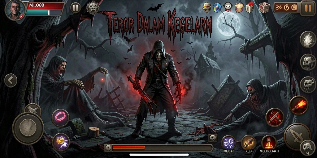 Tampilan menyeramkan dalam gameplay MILO88 yang mencekam.