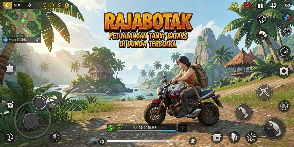 Gameplay RAJABOTAK dengan petualangan seru di dunia terbuka.