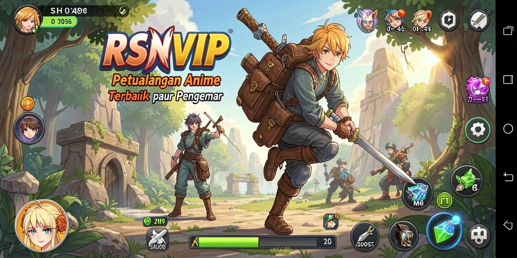 Tampilan gameplay <strong>RSNVIP</strong> yang menakjubkan dan karakter Anime ikonik.