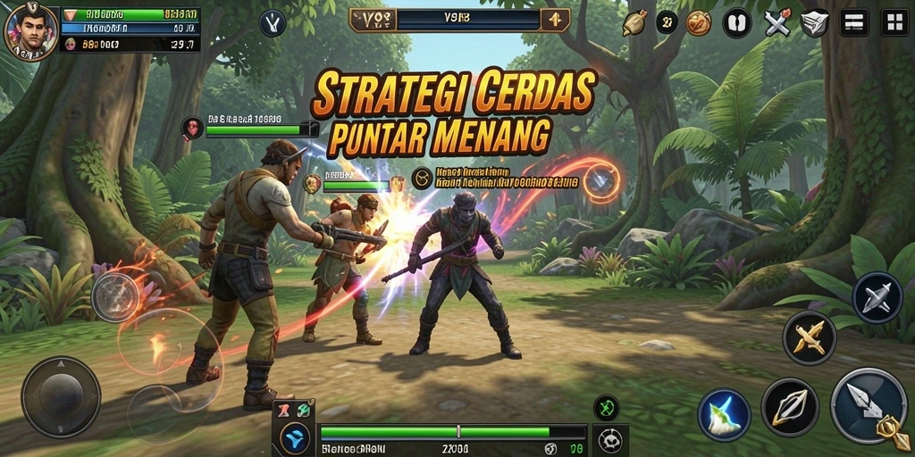 Screenshot V98 menampilkan aksi strategi yang intens dan menarik.
