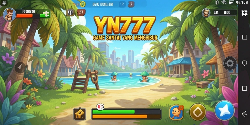 Tampilan gameplay YN777 yang sederhana dan penuh warna.